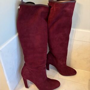 Stuart Weitzman Elegant Burgundy Knee-High Women's Boots
